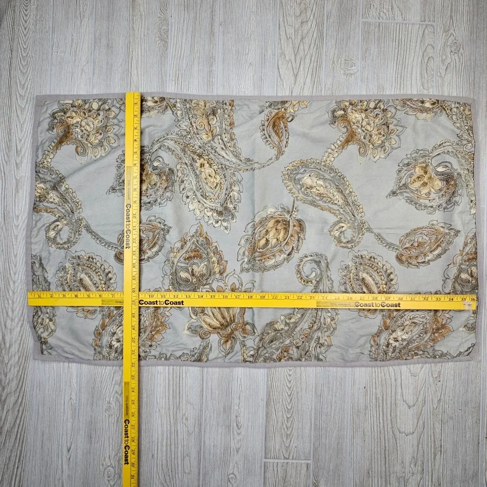 Set of 2 Chaps Home King Cold Spring Paisley Pillow Sham Grey Gold 100%‎ Cotton